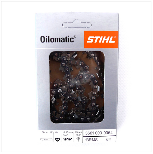 Stihl Sägekette 13RMS (Vollmeißel) 1/4 1,3 64 Glieder für 30 cm Schwert für Carving Schneidgarnitur ( 3661 000 0064 ) - Toolbrothers
