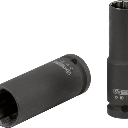 KS TOOLS 1/2" 12-kant-Kraft-Stecknuss, lang, 10 mm ( 515.0942 ) - Toolbrothers