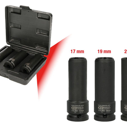 KS TOOLS 1/2" Spezial-Kraft-Stecknuss-Satz für geschraubte Spurplatten, 3-tlg ( 515.0605 ) - Toolbrothers
