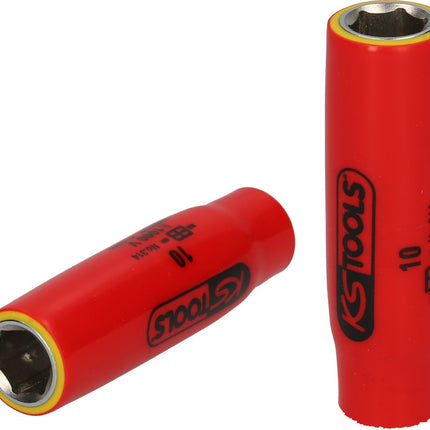 KS TOOLS Llave de vaso con punta de 1/4' y aislamiento protector, 10 mm, larga ( 117.2347 )