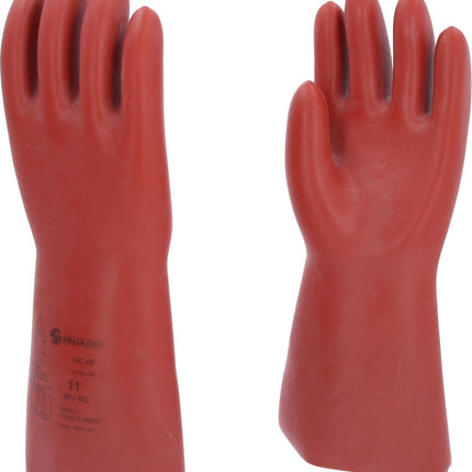 KS TOOLS Elektriker-Schutzhandschuh mit mechanischem Schutz, Größe 11, Klasse 00, rot ( 117.0067 )