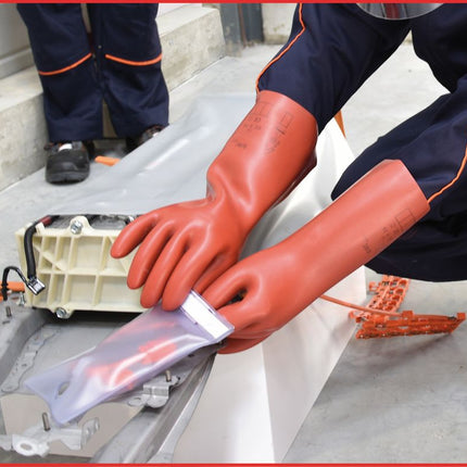 KS TOOLS Guanto di protezione da elettricista con protezione meccanica e termica, taglia 10, classe 2, rosso ( 117.0093 )