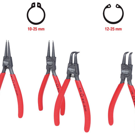 KS TOOLS Sicherungszangen-Satz, 10-25 mm, 4-tlg ( 119.2050 ) - Toolbrothers