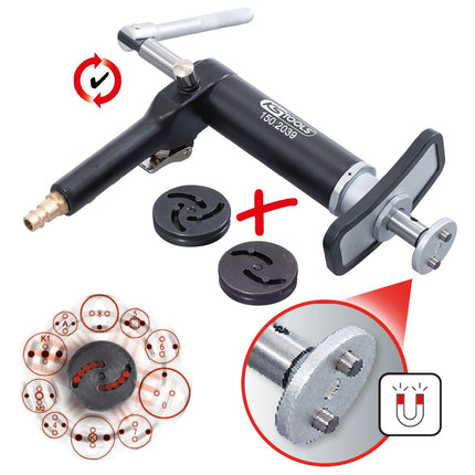 KS TOOLS Appareil de rotation/pression avec broche air comprimé universel, 3 pcs ( 150.1925 )