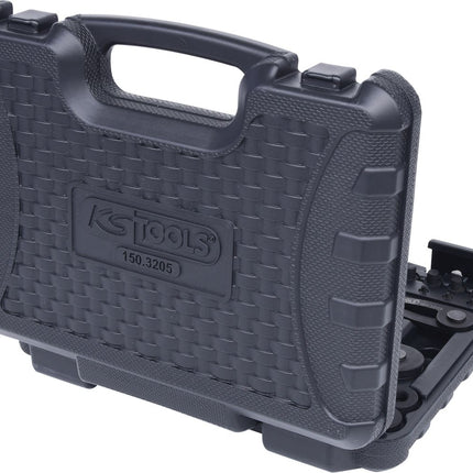 KS TOOLS Juego de destornilladores para tuercas de dos orificios, ajustables progresivamente, con espigas intercambiables, 20 pzs ( 150.3205 )