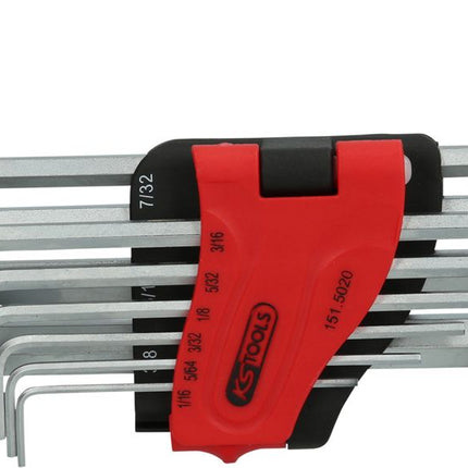 KS TOOLS Innensechskant-Winkelstiftschlüssel-Satz, lang, 10-tlg Zoll ( 151.5020 )