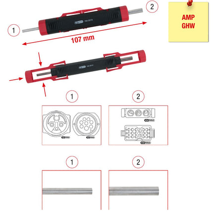 KS TOOLS Kabel-Entriegelungswerkzeug für Rundstecker und Rundsteckhülsen 1,5 / 3,5mm ( 154.0013 ) - Toolbrothers