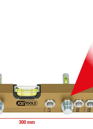 KS TOOLS Normabstandswasserwaage / Montage-Anschluss-Lehre, 300 mm ( 204.2000 ) - Toolbrothers