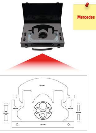 KS TOOLS Serie di utensili per messa in fase motore per Mercedes, 8 pz ( 400.0385 )