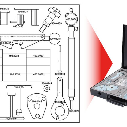 KS TOOLS Jeu d&apos;outils de réglage moteur pour Alfa Romeo / Fiat / Lancia, 36 pcs ( 400.0425 )