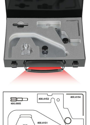 KS TOOLS Motoreinstell-Werkzeug-Satz für Ford, 5-tlg ( 400.4150 ) - Toolbrothers