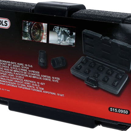 KS TOOLS 3/8" 12-kant-Kraft-Stecknuss-Satz, kurz, 10-tlg ( 515.0950 ) - Toolbrothers