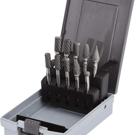 KS TOOLS HM Frässtift-Satz, Kunststoffkassette, 10-tlg ( 515.3220 ) - Toolbrothers