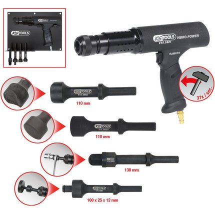 KS TOOLS Vibro-Impact Druckluft-Meißelhammer-Satz, 6-tlg ( 515.3880 )