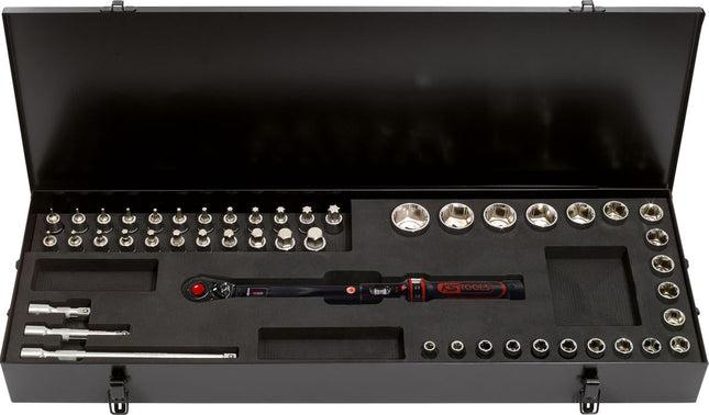 KS TOOLS 1/2" ERGOTORQUE®precision Ratschen-Drehmomentschlüssel-Satz, 20-100Nm, 48-tlg ( 516.1535 ) - Toolbrothers