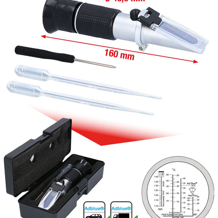 KS TOOLS Refraktometer - optisches Prüfgerät für Batterieflüssigkeit, Frostschutzmittel und AdBlue®-Zusätze ( 550.1285 ) - Toolbrothers