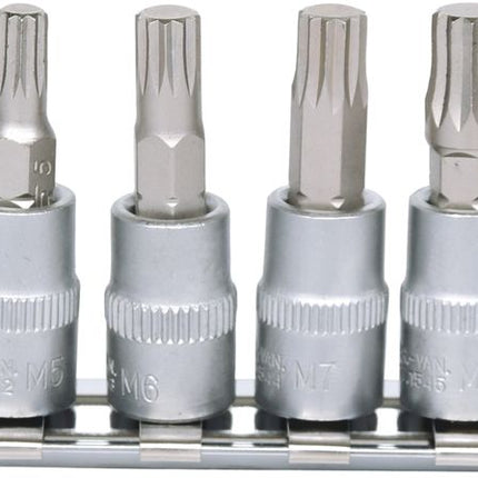 KS TOOLS 1/4" Bit-Stecknuss-Satz XZN, 6-tlg, M4-M10 ( 911.1547 ) - Toolbrothers