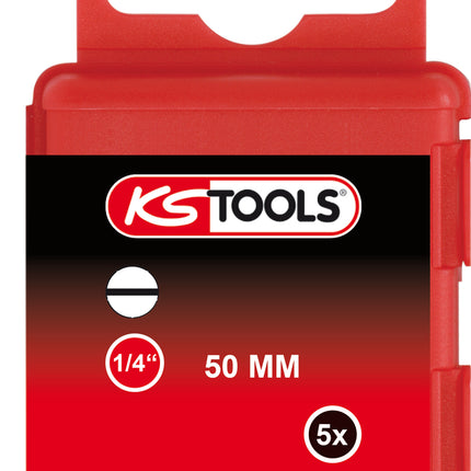 KS TOOLS 1/4" Bit Schlitz, 50mm, 7mm, 5er Pack ( 911.2768 ) - Toolbrothers