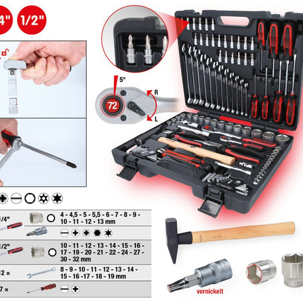 KS TOOLS 1/4"+1/2" Universal-Werkzeug-Satz, 97-tlg ( 917.0797 )