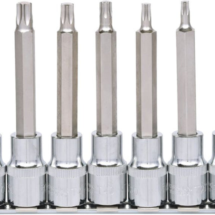 KS TOOLS 1/2" CHROMEplus Bit-Stecknuss-Satz Torx, lang, 9-tlg T20-T60 ( 918.1317 ) - Toolbrothers