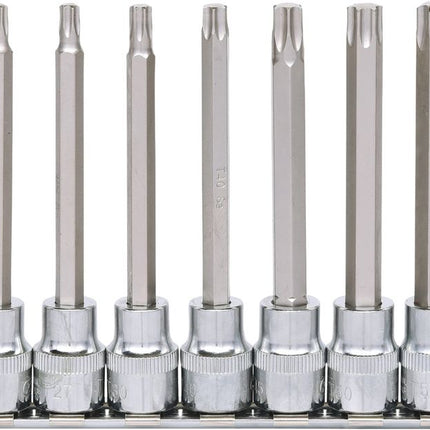 KS TOOLS 3/8" CHROMEplus Bit-Stecknuss-Satz Torx, lang, 9-tlg T20-T60 ( 918.1550 ) - Toolbrothers