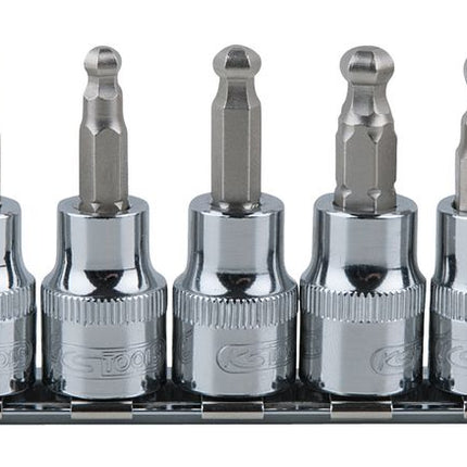 KS TOOLS 3/8" CHROMEplus Bit-Stecknuss-Satz Innen6kant, Kugelkopf, 7-tlg3-10mm ( 918.3772 ) - Toolbrothers