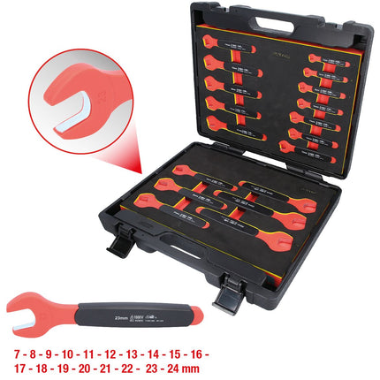 KS TOOLS Maulschlüssel-Satz mit Schutzisolierung, 18-tlg ( 118.1500 ) - Toolbrothers