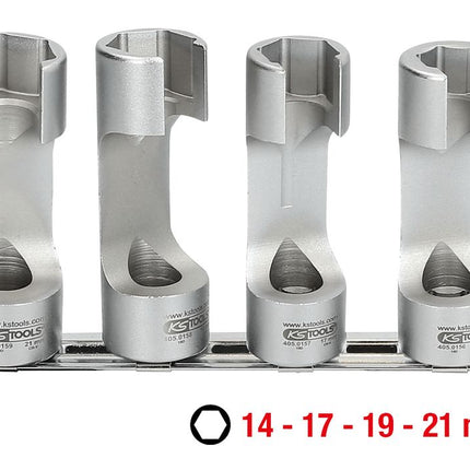 KS TOOLS 3/8" Spezial-Einspritzleitungs-Schlüssel-Satz, 4-tlg ( 405.0155 ) - Toolbrothers