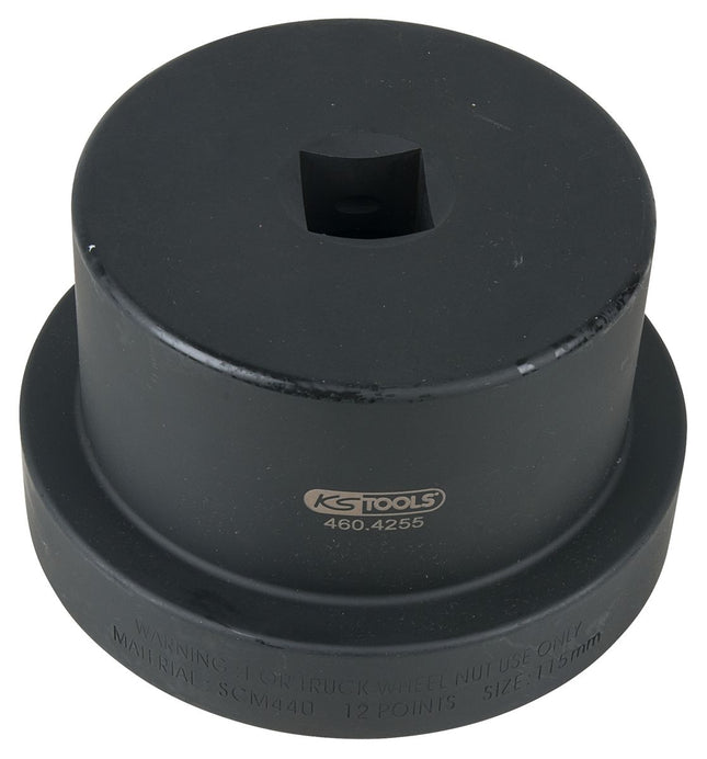 KS TOOLS Llave de vaso de 1' para tuercas de eje con cubo guía, 12 cantos, 115 mm ( 460.4255 )