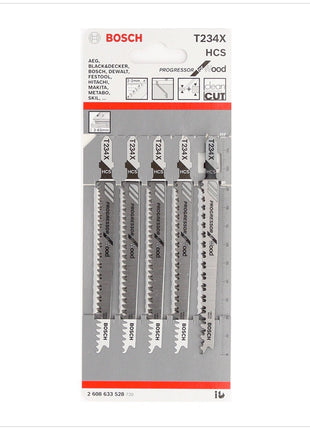 Bosch T 234 X Stichsägeblätter Progressor for Wood 5 Stk. 117 mm ( 2608633528 ) - Toolbrothers