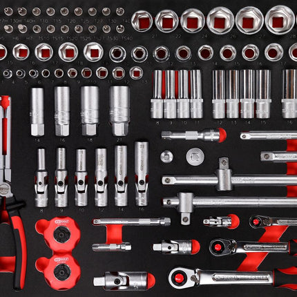 KS TOOLS 1/4'' + 3/8'' + 1/2'' Steckschlüssel-Satz in Schaumstoffeinlage, 111-tlg ( 811.0111 ) - Toolbrothers