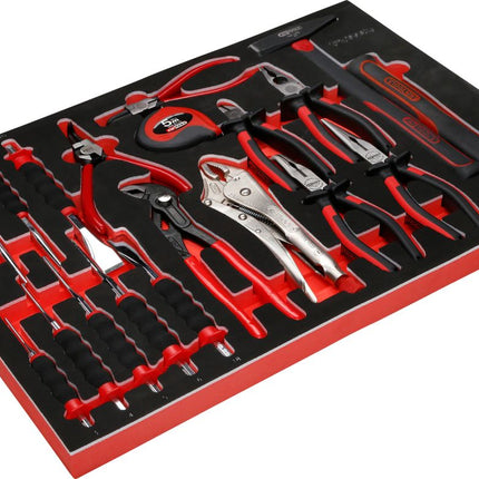 KS TOOLS Zangen- / Hammer- / und Meißel-Satz in Schaumstoffeinlage, 22-tlg ( 811.2022 )