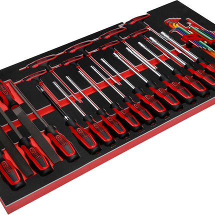 KS TOOLS Schraubendreher- / und Feilen-Satz in Schaumstoffeinlage, 42-tlg ( 813.0042 ) - Toolbrothers