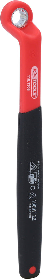 KS TOOLS Llave de estrella aislada, acodada, 8 mm ( 118.1308 )