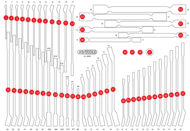 KS TOOLS Inserto in schiuma vuoto per 811.0053 ( 811.0053-97 )