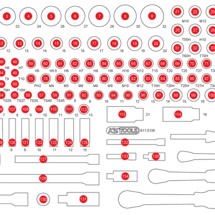 KS TOOLS Inserto in schiuma vuoto per 811.0139 ( 811.0139-97 )
