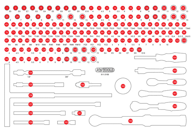 KS TOOLS Inserto de gomaespuma vacío para 811.0169 ( 811.0169-97 )