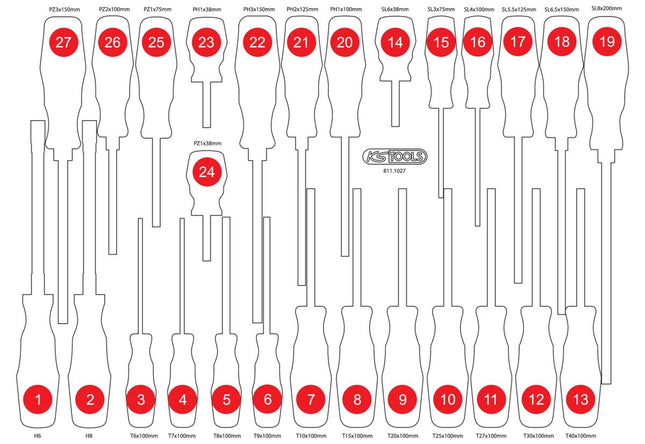 KS TOOLS Leere Schaumstoffeinlage zu 811.1027 ( 811.1027-97 ) - Toolbrothers