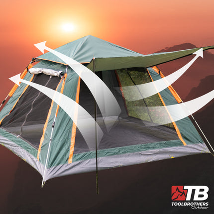 Toolbrothers Tenda da campeggio all'aperto per 2-4 persone Tenda a cupola idraulica impermeabile, 2000-3000 mm Wassersule