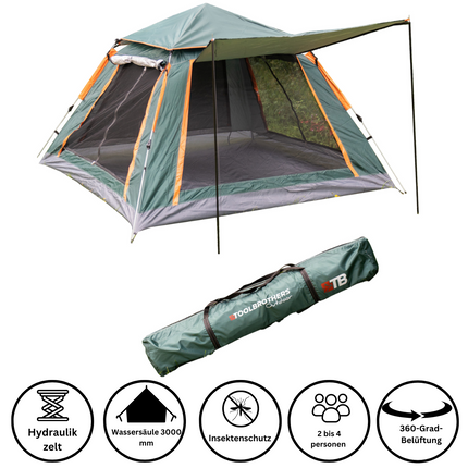 Toolbrothers Tenda da campeggio all'aperto per 2-4 persone Tenda a cupola idraulica impermeabile, 2000-3000 mm Wassersule