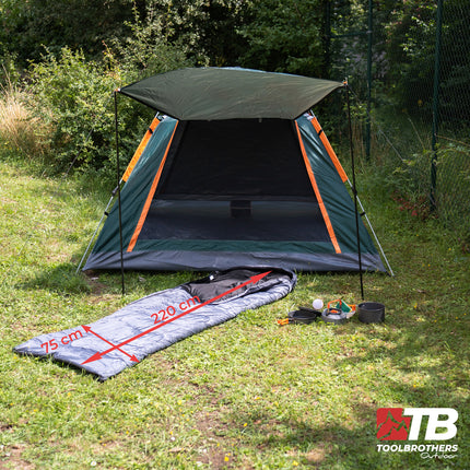 Toolbrothers Outdoort camping set tent for 2-4 persons hydraulic tent pop-up tent + camping equipment 12 pcs
