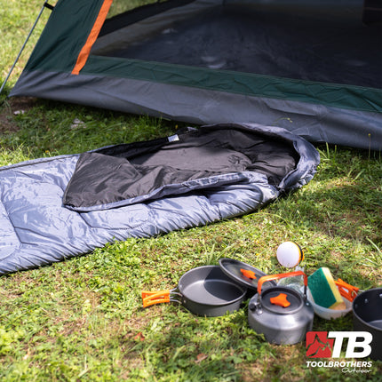 Toolbrothers Outdoort camping set tent for 2-4 persons hydraulic tent pop-up tent + camping equipment 12 pcs