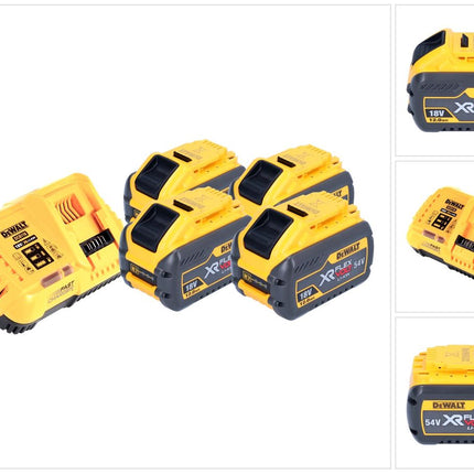 DeWalt DCB 118 Y4 Akku Starter Set 18 V / 54 V 4x XR FLEXVOLT Akku 12 Ah + Ladegerät