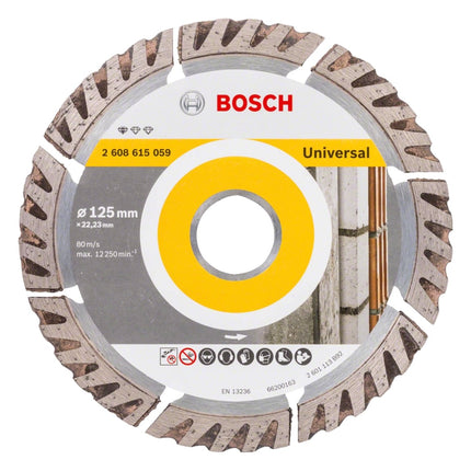 Bosch Estándar para disco de corte diamantado universal 125 x 22,23 mm 2 uds. ( 2x 2608615059 ) para hormigón, acero-hormigón, ladrillo, cal y arenisca