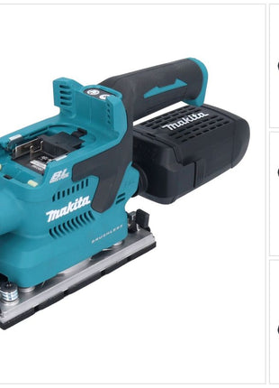 Makita DBO 382 Z Levigatrice orbitale a batteria 18 V 93 x 185 mm Brushless Solo - senza batteria, senza caricabatterie