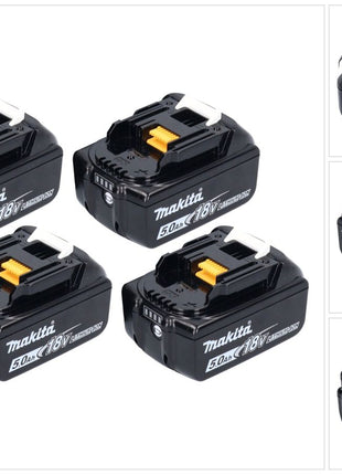 Makita battery set 4x BL 1850 B 18 V 5.0 Ah / 5000 mAh Li-Ion battery ( 4x 197280-8 )