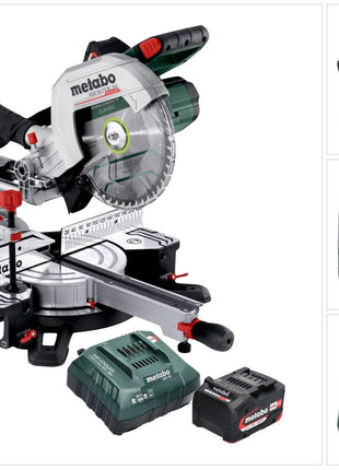 Sierra tronzadora a batería Metabo KGS 18 LTX BL 254 18 V 254 mm sin escobillas (614254920) + 1x batería 4,0 Ah + cargador