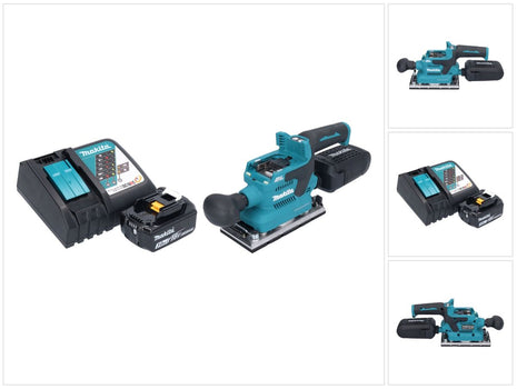 Makita DBO 382 RF1 cordless orbital sander 18 V 93 x 185 mm brushless + 1x rechargeable battery 3.0 Ah + charger