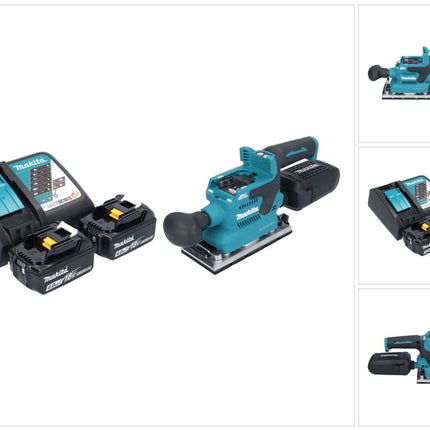 Makita DBO 382 RM cordless orbital sander 18 V 93 x 185 mm brushless + 2x rechargeable battery 4.0 Ah + charger