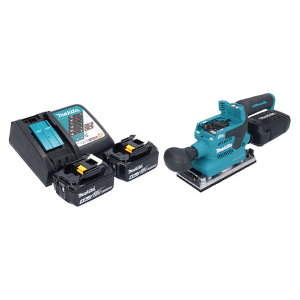 Makita DBO 382 RM cordless orbital sander 18 V 93 x 185 mm brushless + 2x rechargeable battery 4.0 Ah + charger